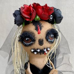 creepy doll . scary rag doll  . handmade doll . halloween doll  . halloween decorations .  gothmas . creepmas .