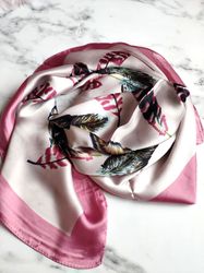 light pink silk scarf