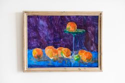 oranges still life fruit painting food artwork watercolor painting wall art