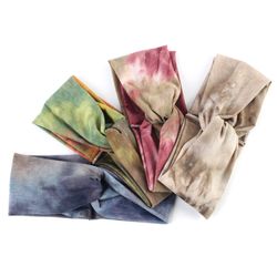 tie dye fabric headband 4 pack - fabric knotted headband, hair turban. tie dye headband