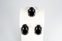 sterling silver set with black onyx stones