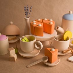 Wooden Tea and Cake Set for Kids