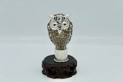 sterling silver owl figurine