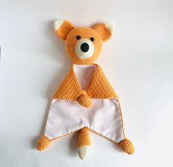 amigurumi toys fox, lovey blanket handmade