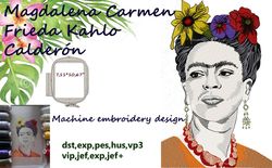 frieda kahlo  machine embroidery design