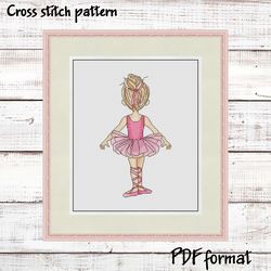 ballet dancer cross stitch pattern, ballerina cross stitch design, ballet cross stitch picture, dancer cross stitch