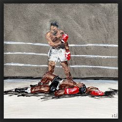 muhammad ali vs. sonny liston wall art / muhammad ali vs. sonny liston painting / muhammad ali wall art / muhammad ali boxing painting / original painting / pop art painting / sport legeng wall art 