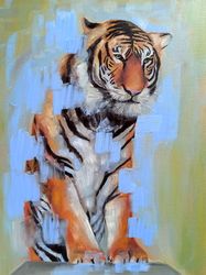 tiger oil painting animal artwork wild cat painting