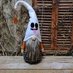 ghost halloween gnome, halloween decoration gnome, halloween outdoor decor, home decor, ghost gnome, gift idea, halloween gifts