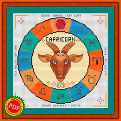 capricorn cross stitch pattern | capricorn zodiac sign