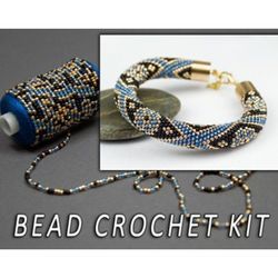 Bracelet making kit, beading kit, adult crafts, bead crochet