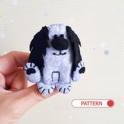 felt dog pattern, stuffed animal toys felt or plush, small stuffed pets cute decor for nursery