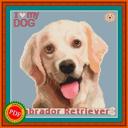 labrador cross stitch pattern | yellow lab