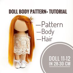 a unique sewing tutorial on sewing a rag doll tilda 11-12 in (28-30 cm)