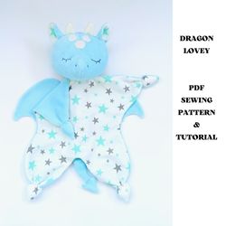 dragon lovey pdf sewing pattern security blanket digital download