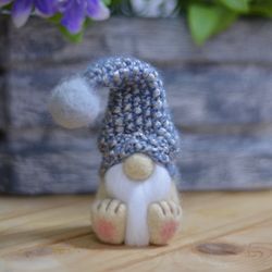 grey gnome. winter gnome. holiday gnome. handmade gnome. christmas gift