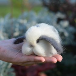 realistic rabbit. needle felted rabbit. felted animal.