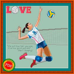 volleyball cross stitch pattern | volleyball player