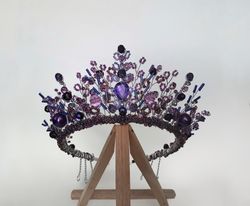 purple crown, violet crown, purple tiara, violet tiara, halloween headpiece, crowns, children crown, tiaras, diadem