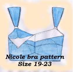 Underwire bra sewing pattern, Sizes 19-23, Bra cup pattern - Inspire