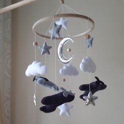 baby mobile airplane, airplane nursery decor, crib mobile baby boy, montessori nursery decor