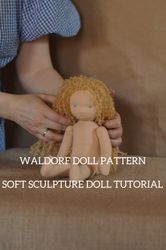 waldorf doll pattern, soft sculpture doll pattern, sewing cloth doll pattern