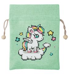 little unicorn on a cloud, cross stitch pattern 53x47