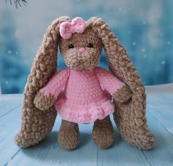 Bunny Plush,pink Bunny,handmade Toy,cute Bunny,toy Animal,birthday Present