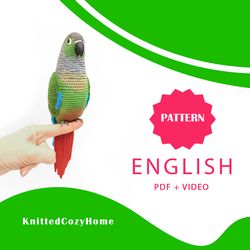 green cheek conure designer toy crochet pattern