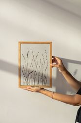 pressed flower frame, lavender art by mybotanica