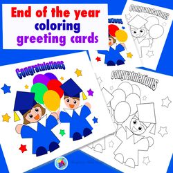 graduation end of the year coloring card craft for kids template printable for students from teachers parents resource