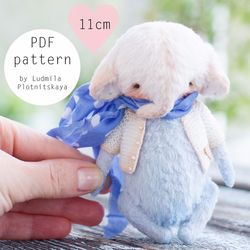 elephant sewing pattern, stuff animal sewing pattern, artist teddy bear pattern, miniature elephant pdf 4.5 inch