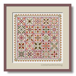 Sampler Patchwork Autumn Forest Pattern 25 Squares