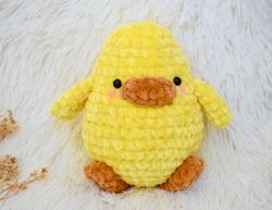 pdf pattern crochet plush duck chunky duckling tutorial