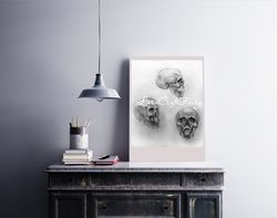 halloween art human skull, halloween decor poster housewarming gift home decor poster housewarming gift, wall decor art