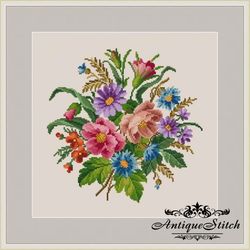 berlin woolwork bouquet 16 vintage cross stitch pattern pdf