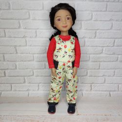 outfit for ruby red doll fashion friends 14.5 inch set of clothes, shoes,overalls,jacket.