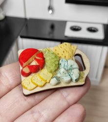 cheese board - cheese platter - realistic polymer clay cheese - cheese - food for dolls - mini food - small food