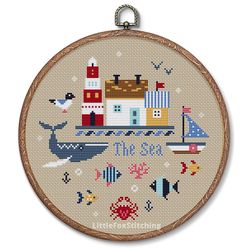 cross stitch pattern the sea sampler sea fish