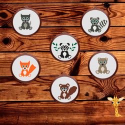 baby animals cross stitch pattern, tiny funny animals cross stitch