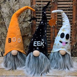 halloween decoration gnomes, halloween outdoor decor, home decor, halloween boo gnome, ghost gnome, eek gnome, gift idea