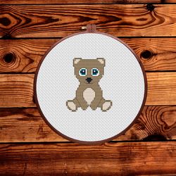 baby bear cross stitch pattern