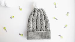 knitting pattern: beanie "silver"/ hat /winter hat for adult / child / 2 sizes