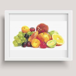 pdf file, cross stitch pattern, fruit