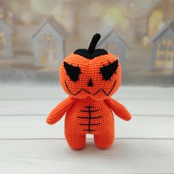 pumpkin toy, plush pumpkin, halloween gift, halloween toy,crochet pumpkin