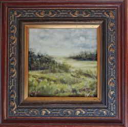 country landscape paintings - including antique wooden frame - ideas for gift