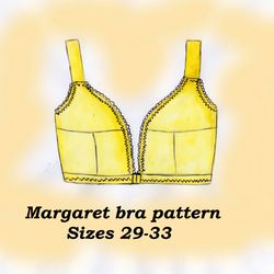 front closure bra pattern plus size, margaret, sizes 29-33, front clasp bra pattern, front fastening bra pattern