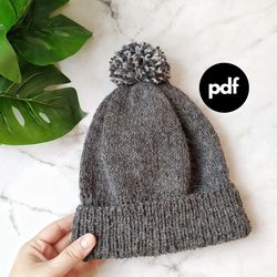 slouchy pompom hat knitting pattern pdf pompom hat knitting pattern