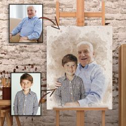 add deceased loved one to painting | merge multiple photo | add people to photo | custom memorial portrait | family gift