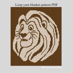 loop yarn finger knitted lion blanket pattern pdf download